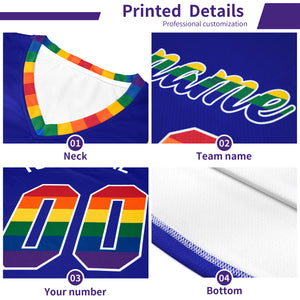 Custom Aqua LGBT Rainbow For Pride Month Sports Uniform Basketball Jersey