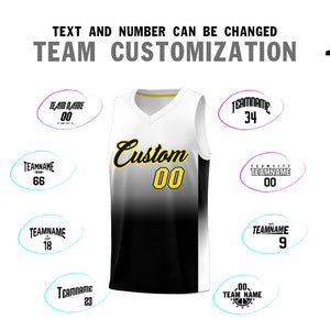 Custom White Black Gradient Fashion Sets Sports Uniform Basketball Jersey