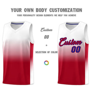 Custom White Red Gradient Fashion Sets Sports Uniform Basketball Jersey