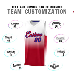 Custom White Red Gradient Fashion Sets Sports Uniform Basketball Jersey