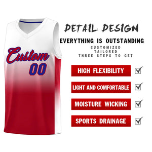 Custom White Red Gradient Fashion Sets Sports Uniform Basketball Jersey