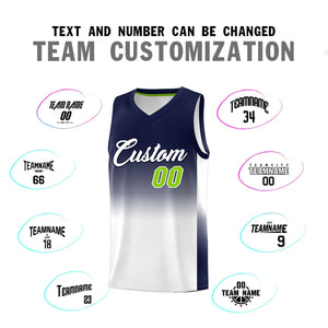 Custom Navy White Gradient Fashion Sets Sports Uniform Basketball Jersey