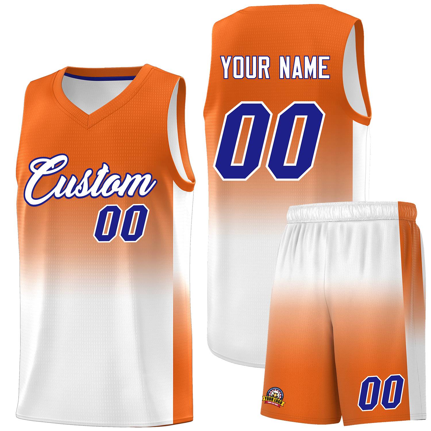 Custom Orange White Gradient Fashion Sets Sports Uniform Basketball Jersey