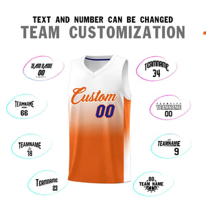 Custom White Orange Gradient Fashion Sets Sports Uniform Basketball Jersey