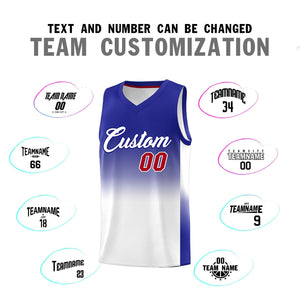 Custom Royal White Gradient Fashion Sets Sports Uniform Basketball Jersey