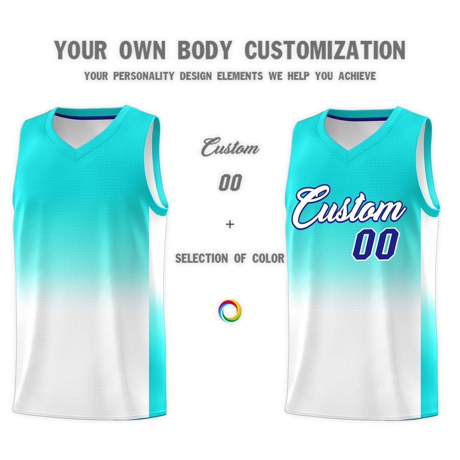 Custom Bright Green White Gradient Fashion Sets Sports Uniform Basketball Jersey