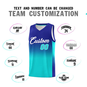 Custom Royal Bright Green Gradient Fashion Sets Sports Uniform Basketball Jersey