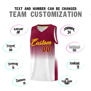 Custom Crimson White Gradient Fashion Sets Sports Uniform Basketball Jersey