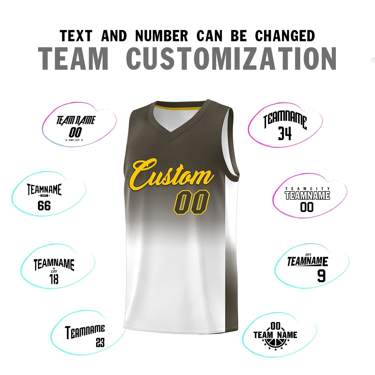 Custom Olive White Gradient Fashion Sets Sports Uniform Basketball Jersey