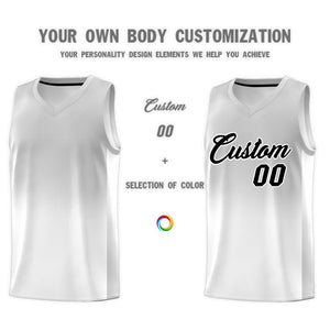 Custom Gray White Gradient Fashion Sets Sports Uniform Basketball Jersey