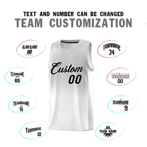 Custom Gray White Gradient Fashion Sets Sports Uniform Basketball Jersey