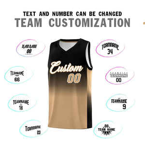 Custom Black Old Gold Gradient Fashion Sets Sports Uniform Basketball Jersey