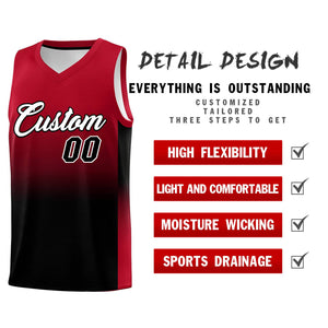 Custom Red Black Gradient Fashion Sets Sports Uniform Basketball Jersey