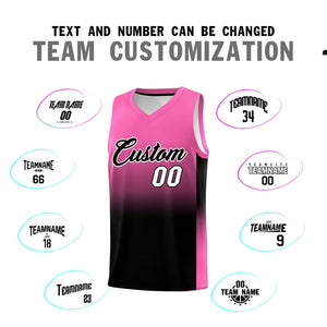 Custom Pink Black Gradient Fashion Sets Sports Uniform Basketball Jersey