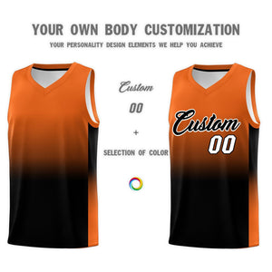 Custom Orange Black Gradient Fashion Sets Sports Uniform Basketball Jersey