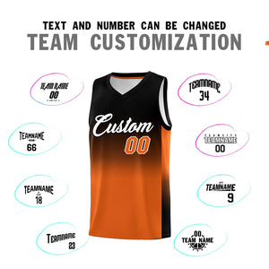 Custom Black Orange Gradient Fashion Sets Sports Uniform Basketball Jersey