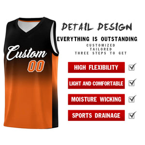 Custom Black Orange Gradient Fashion Sets Sports Uniform Basketball Jersey