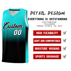 Custom Bright Green Black Gradient Fashion Sets Sports Uniform Basketball Jersey