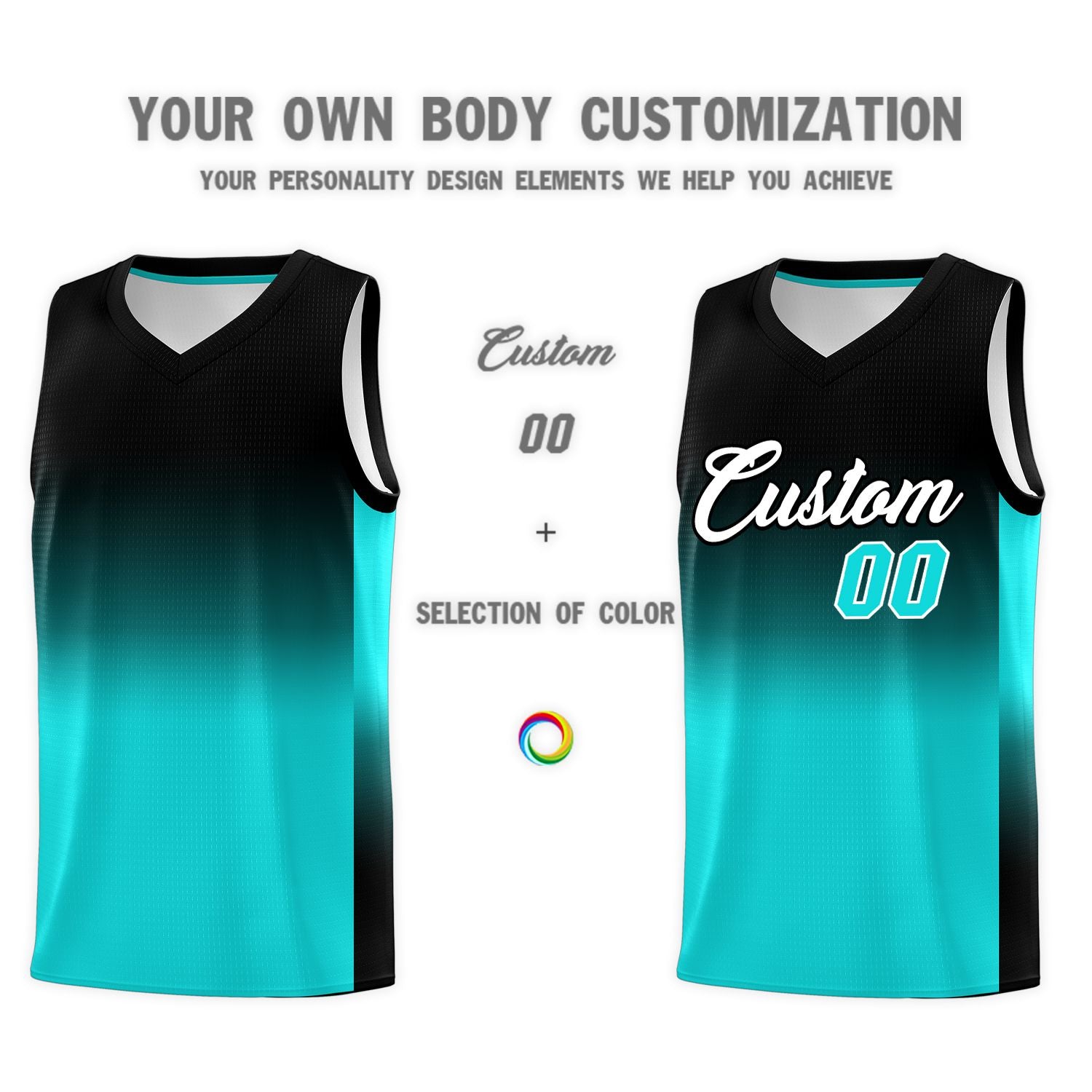 Custom Black Bright Green Gradient Fashion Sets Sports Uniform Basketball Jersey