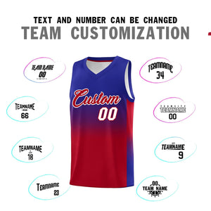 Custom Royal Red Gradient Fashion Sets Sports Uniform Basketball Jersey