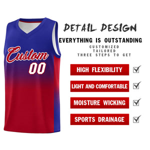 Custom Royal Red Gradient Fashion Sets Sports Uniform Basketball Jersey