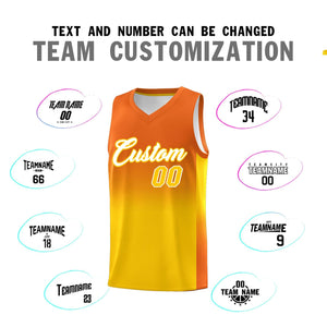 Custom Orange Gold Gradient Fashion Sets Sports Uniform Basketball Jersey