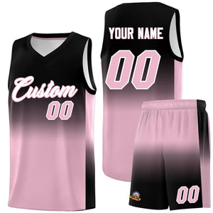 Custom Black Light Pink Gradient Fashion Sets Sports Uniform Basketball Jersey