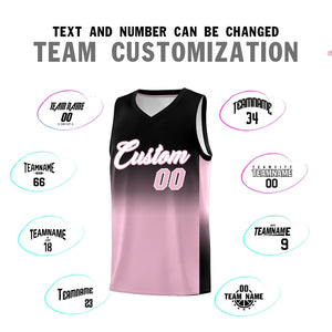 Custom Black Light Pink Gradient Fashion Sets Sports Uniform Basketball Jersey