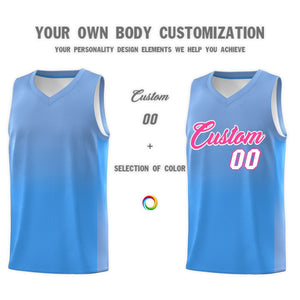 Custom Light Blue Powder Blue Gradient Fashion Sets Sports Uniform Basketball Jersey