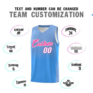 Custom Light Blue Powder Blue Gradient Fashion Sets Sports Uniform Basketball Jersey