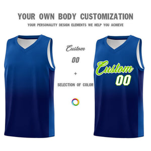 Custom Royal Navy Gradient Fashion Sets Sports Uniform Basketball Jersey