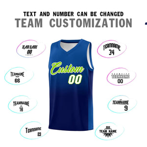 Custom Royal Navy Gradient Fashion Sets Sports Uniform Basketball Jersey