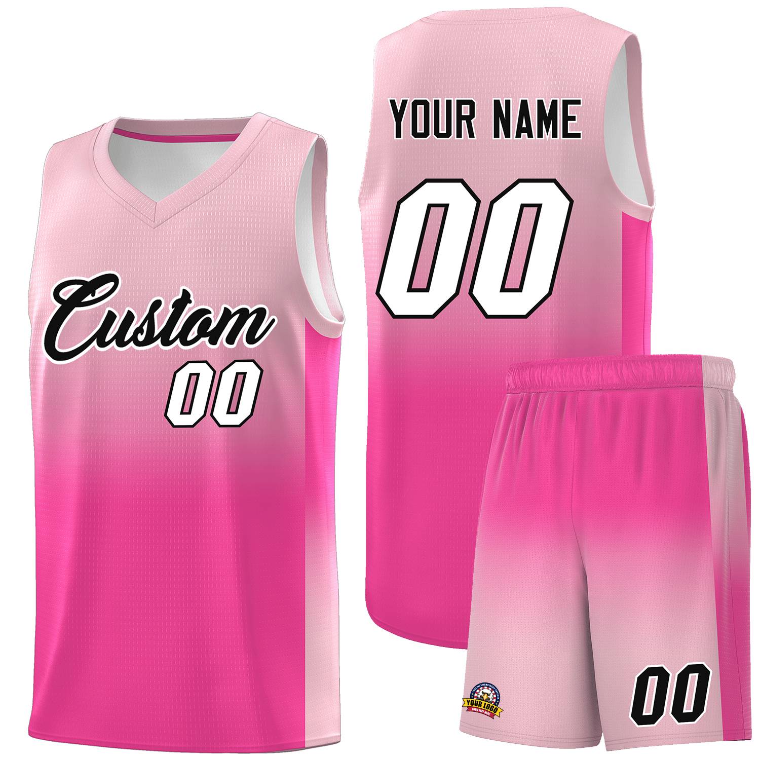 Custom Light Pink Pink Gradient Fashion Sets Sports Uniform Basketball Jersey