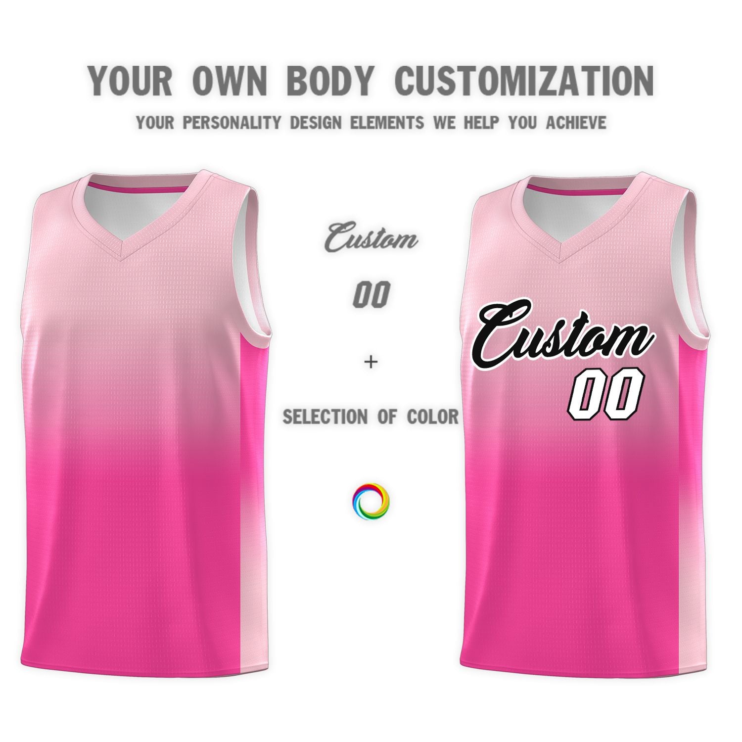 Custom Light Pink Pink Gradient Fashion Sets Sports Uniform Basketball Jersey