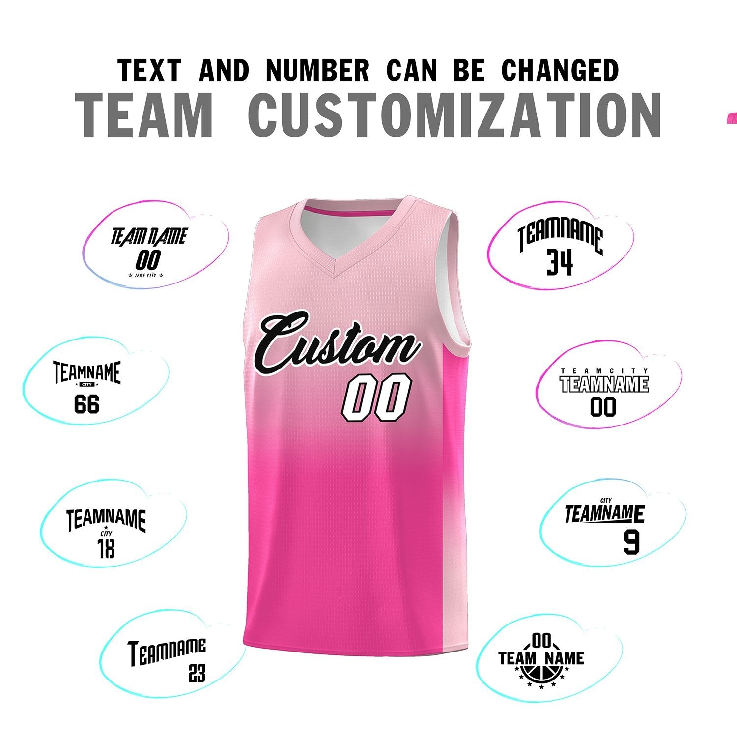 Custom Light Pink Pink Gradient Fashion Sets Sports Uniform Basketball Jersey