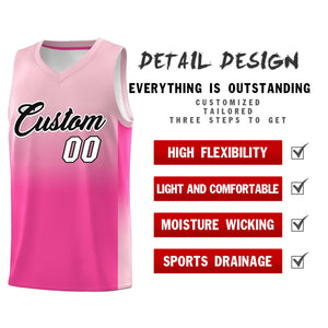 Custom Light Pink Pink Gradient Fashion Sets Sports Uniform Basketball Jersey