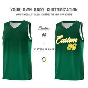 Custom Green Kelly Green Gradient Fashion Sets Sports Uniform Basketball Jersey