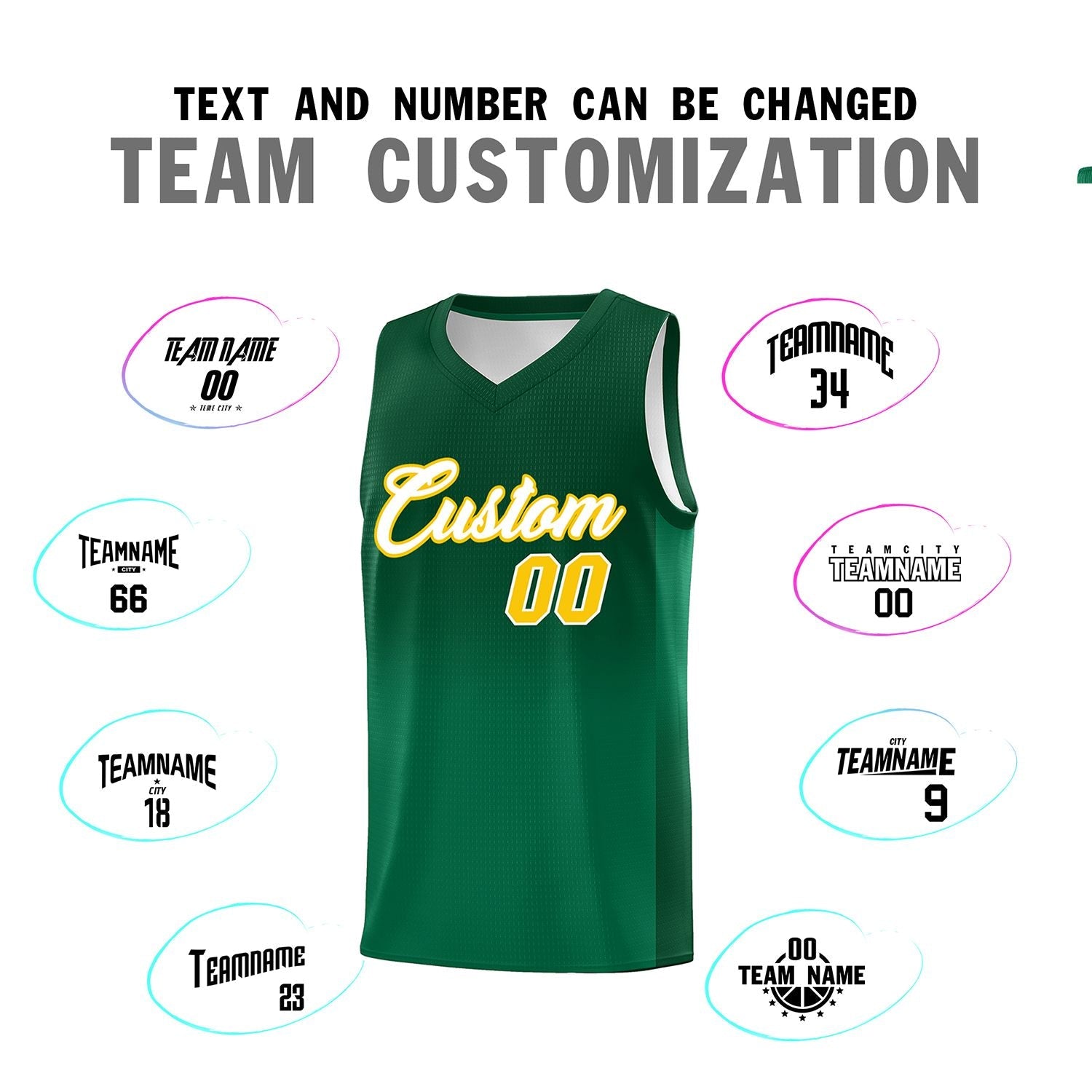 Custom Green Kelly Green Gradient Fashion Sets Sports Uniform Basketball Jersey