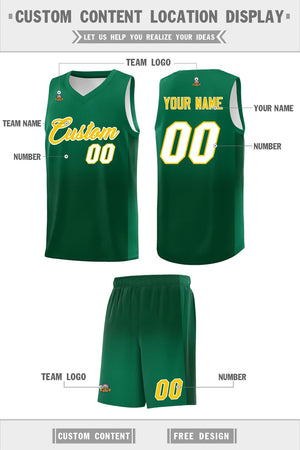 Custom Kelly Green Green Gradient Fashion Sets Sports Uniform Basketball Jersey