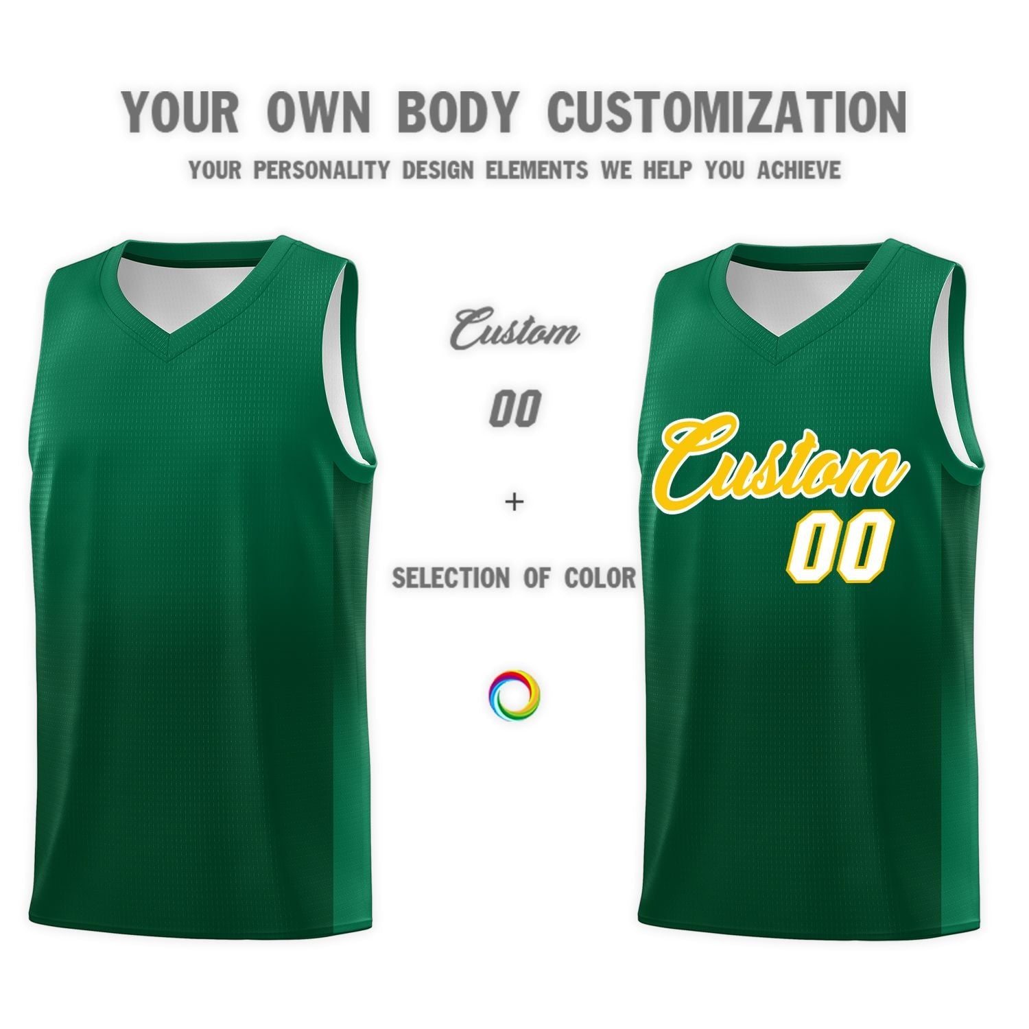 Custom Kelly Green Green Gradient Fashion Sets Sports Uniform Basketball Jersey