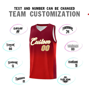 Custom Crimson Red Gradient Fashion Sets Sports Uniform Basketball Jersey