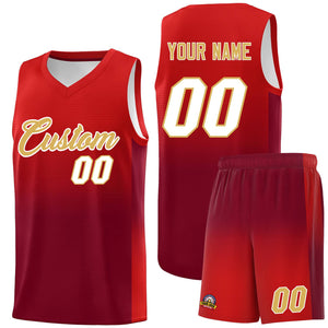 Custom Red Crimson Gradient Fashion Sets Sports Uniform Basketball Jersey