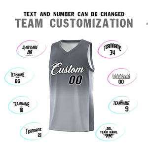 Custom Dark Gray Gray Gradient Fashion Sets Sports Uniform Basketball Jersey