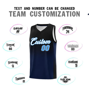 Custom Black Navy Gradient Fashion Sets Sports Uniform Basketball Jersey