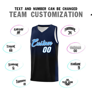 Custom Navy Black Gradient Fashion Sets Sports Uniform Basketball Jersey