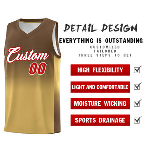 Custom Light Brown Old Gold Gradient Fashion Sets Sports Uniform Basketball Jersey