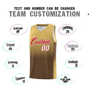 Custom Old Gold Light Brown Gradient Fashion Sets Sports Uniform Basketball Jersey