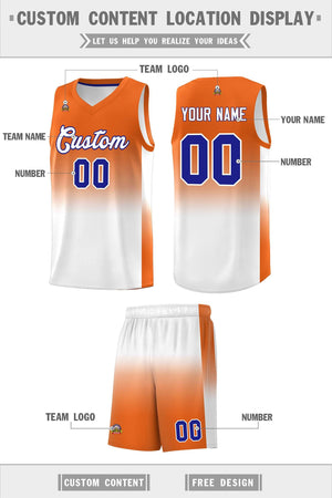 Custom Orange White Gradient Fashion Sets Sports Uniform Basketball Jersey