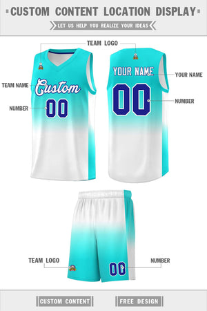 Custom Bright Green White Gradient Fashion Sets Sports Uniform Basketball Jersey