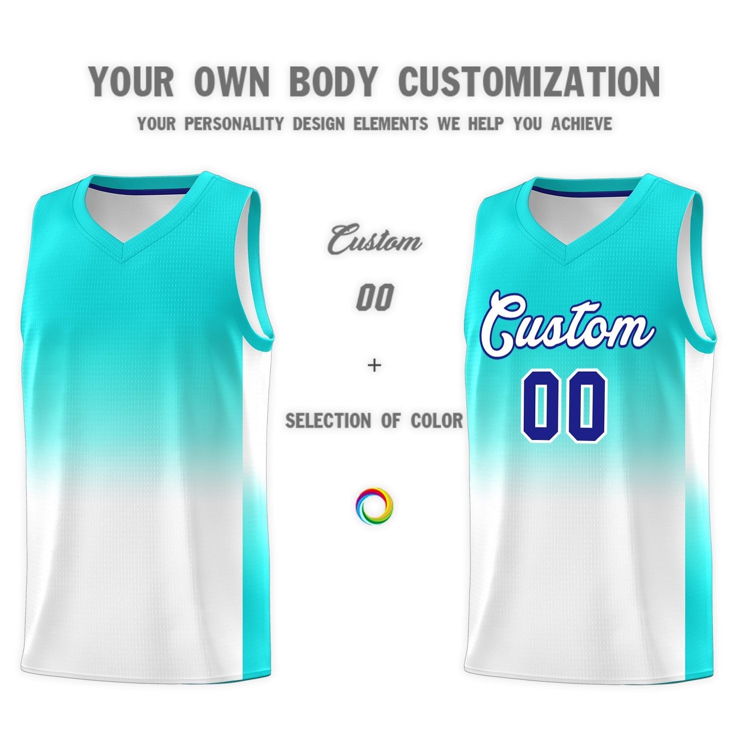 Custom Bright Green White Gradient Fashion Sets Sports Uniform Basketball Jersey